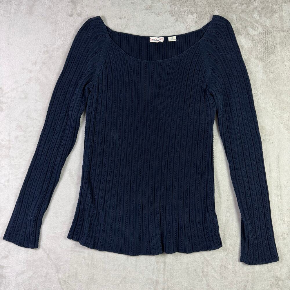 Polo Jeans Co Ralph Lauren Navy Ribbed Knit Long Sleeve Sweater Womens M
